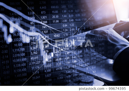 Modern way of exchange. Bitcoin is convenient payment in global economy market. Virtual digital currency and financial investment trade concept. Abstract cryptocurrency with gold bitcoin background.. 99674395