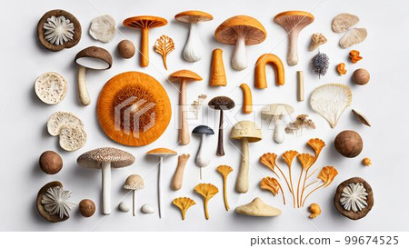 Various kinds of mushrooms: Represented with detailed CG images 99674525