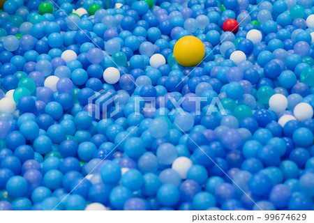 Ball pool with a lot of blue balls Ball pool with a lot of blue balls 99674629