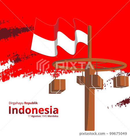 indonesian independence day banner 17 august 1945, simple background with a little free space you can add a logo according to the year of independence 99675049