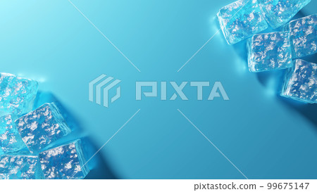 A background material with multiple pieces of ice on a light blue background. A cool, cool image. (Landscape) A background material with multiple pieces of ice on a light blue background. A cool, cool image. (Landscape) 99675147