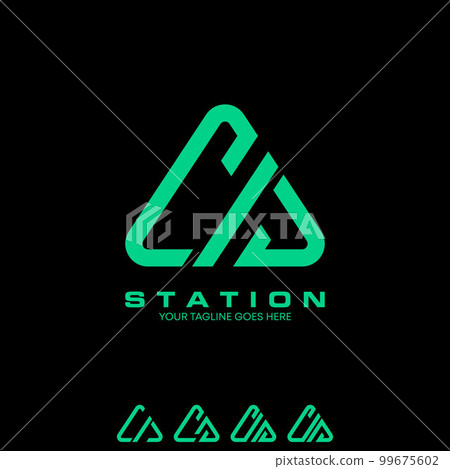 letter or word CID line font in cutting triangle image graphic icon logo design abstract concept vector stock. Can be used as a symbol related to initial or monogram 99675602