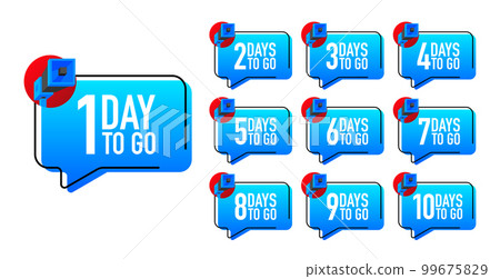 Countdown days to go event. Banner sale. Time countdown. There are nine, eight, seven, six, five, four, three, two, and one days to go. Vector illustration. 99675829