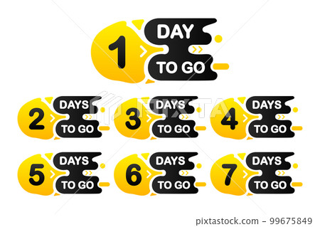 Countdown days to go event. Banner sale. Time countdown. There are nine, eight, seven, six, five, four, three, two, and one days to go. Vector illustration. 99675849
