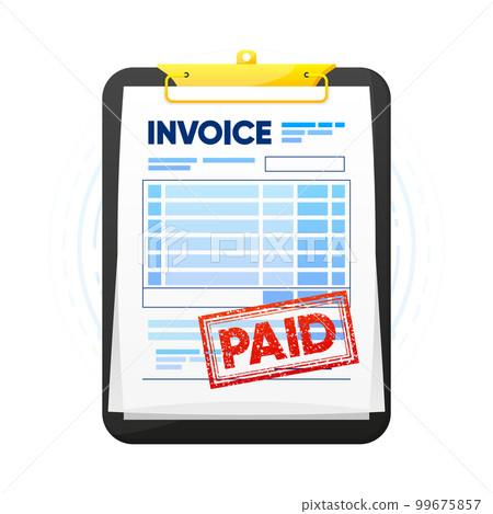 Paid Business Invoice template. Bill form. Price Invoice. Creative invoice. Business payment agreement design template. Vector illustration. Paid Business Invoice template. Bill form. Price Invoice. Creative invoice. Business payment agreement design template. Vector illustration. 99675857
