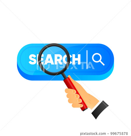 Using magnifying glass searching a on the - Stock Illustration  [99675878] - PIXTA