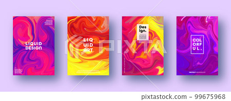 Colorful abstract geometric background. Liquid dynamic gradient waves. Fluid marble texture. Modern covers set. Vector illustration Colorful abstract geometric background. Liquid dynamic gradient waves. Fluid marble texture. Modern covers set. Vector illustration 99675968