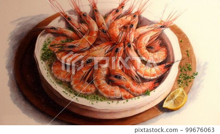 Boiled shrimp (small shrimp steamed in wine) Boiled shrimp (small shrimp steamed in wine) 99676063