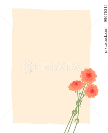 帶有康乃馨插圖的母親節留言卡模板 99676313