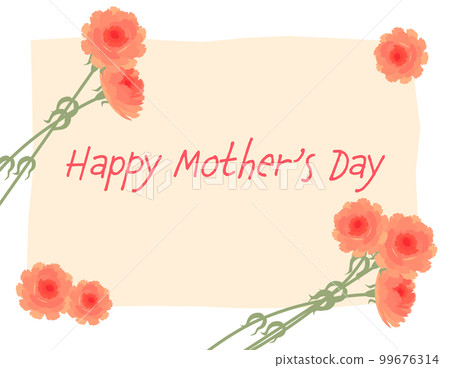 帶康乃馨插圖的母親節模板（留言卡/POP） 99676314