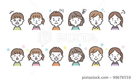 兒童表情變異插畫集 Emotions 兒童表情變異插畫集 Emotions 99676559