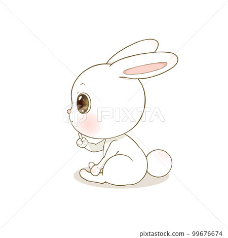 Side angle illustration of a cute rabbit... - Stock Illustration ...