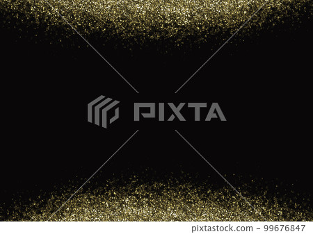 黑色背景上的頂部和底部閃閃發光的金色閃光背景材料 99676847