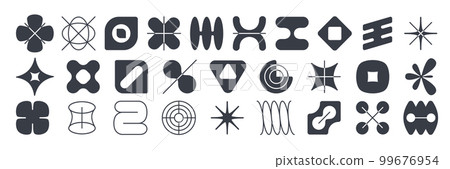 Abstract geometric shapes, brutalism elements Abstract geometric shapes, brutalism elements 99676954