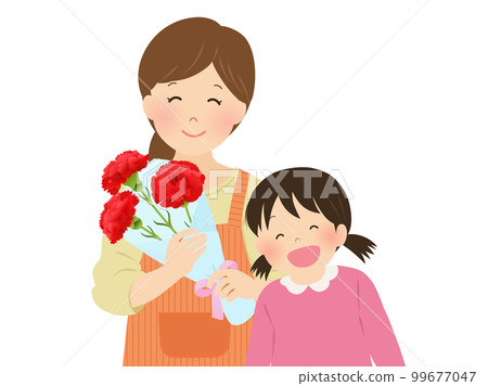 Mother's Day parent-child image _ mother and girl 99677047