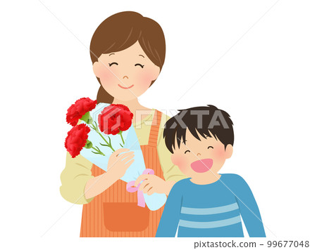 Mother's Day parent-child image _ mother and boy 99677048