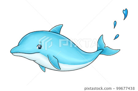 Hand drawn illustration of dolphin 99677438