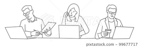 Business team working in office space. 99677717