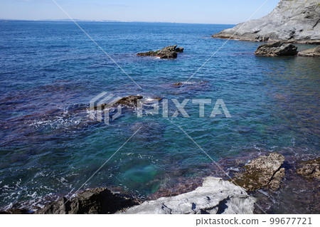 The blue sea seen from Cape Obusa, Chiba Prefecture The blue sea seen from Cape Obusa, Chiba Prefecture 99677721