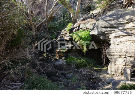 Fudo Falls and Gyoja Cave at Cape Obo, Chiba Prefecture 99677736
