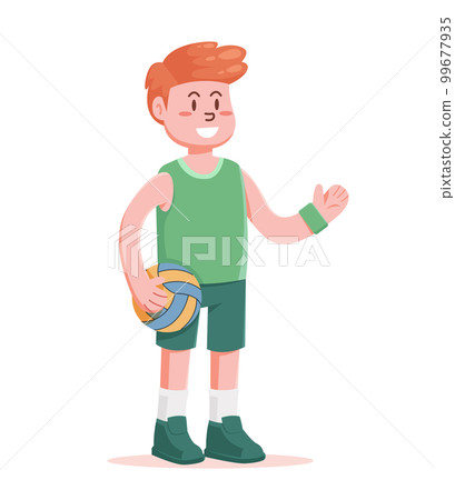 volleyball player cartoon character vector illustration 99677935