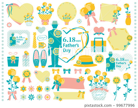 [2023] Stylish illustration set for Father's Day_A 99677996