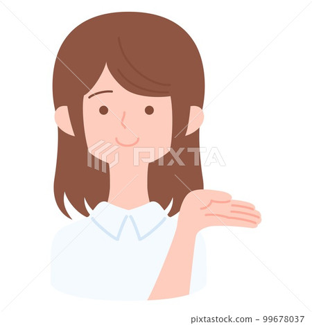 Vector illustration of a receptionist, a guide woman Vector illustration of a receptionist, a guide woman 99678037