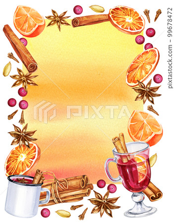 watercolor, wine, orange 99678472