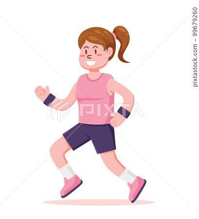 people running jogging exercise and athlete vector illustration 99679260