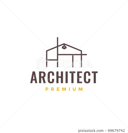 minimalist future architecture structure home line logo design vector icon 99679742