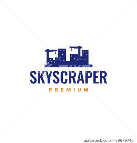 skyscraper apartment building construction crane weight equipment logo design vector icon skyscraper apartment building construction crane weight equipment logo design vector icon 99679745