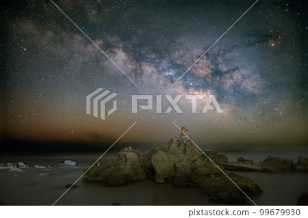 Kitaibaraki City, Ibaraki Prefecture Spring Milky Way on Mount Tenpi 99679930