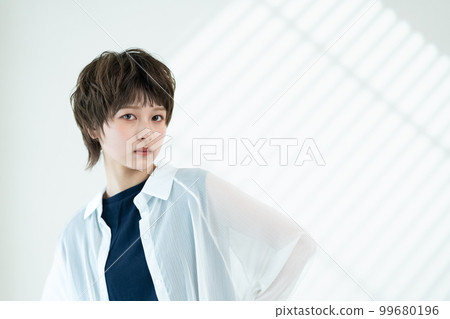 cool portrait of a young woman 99680196