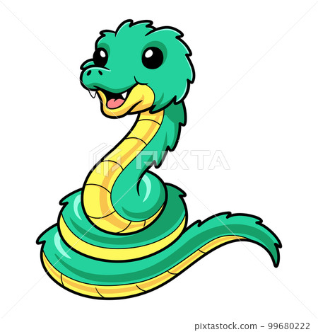 Cute green spiny bush viper cartoon 99680222