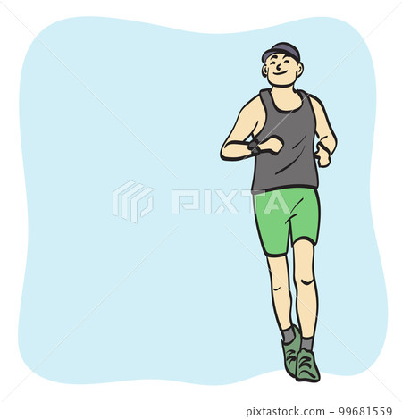 line art man running on copyspace illustration vector hand drawn isolated on white background 99681559