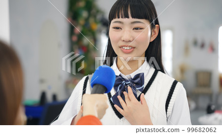 female student being interviewed female student being interviewed 99682062