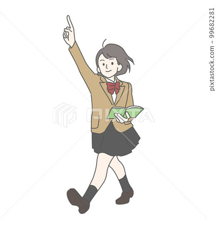 High school girls and junior high school girls with the image of aiming for number one and the top 99682281