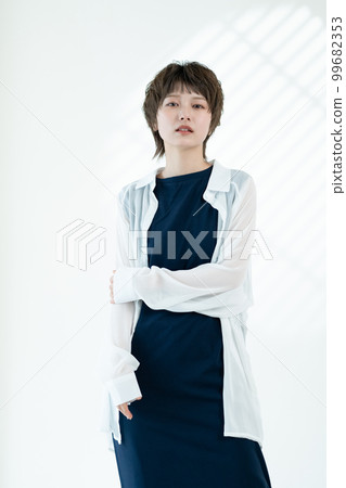 cool portrait of a young woman cool portrait of a young woman 99682353