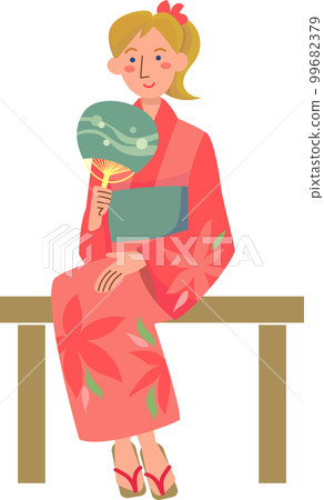 穿著浴衣的外國女人 99682379