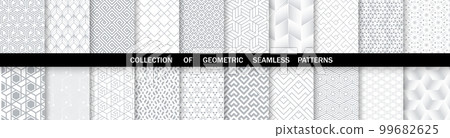 Geometric set of seamless gray and white patterns. Simpless vector graphics. Geometric set of seamless gray and white patterns. Simpless vector graphics. 99682625