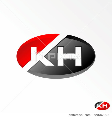 letter or word KH sans serif negative space font in ellipse image graphic icon logo design abstract concept vector stock. Can be used as a symbol related to sport or automotive letter or word KH sans serif negative space font in ellipse image graphic icon logo design abstract concept vector stock. Can be used as a symbol related to sport or automotive 99682928
