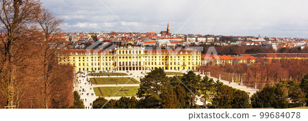 Schonbrunn Palace and Vienna panorama, Austria 99684078