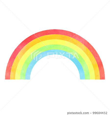 Illustration material Rainbow watercolor illustration 99684432