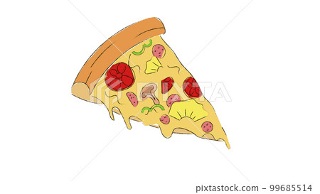 Piece of pizza. Delicious slice of pepperoni with cheese and mozzarella 99685514