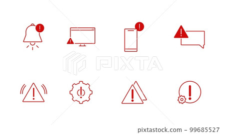 Bugs icons set. Web security alert about program crash 99685527