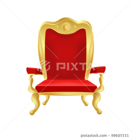 Armchair throne with gold and red upholstery 99685531