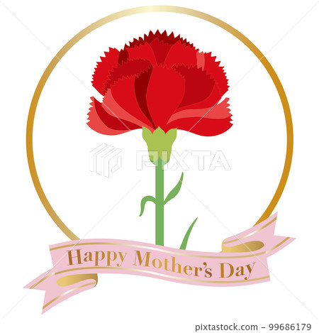 Mother's Day decoration carnation gift present bouquet decoration simple illustration material 99686179