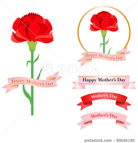 Mother's Day decoration carnation gift present bouquet decoration simple illustration material set Mother's Day decoration carnation gift present bouquet decoration simple illustration material set 99686180