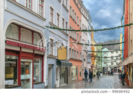 Street in Wasserburg am Inn, Germany 99686492