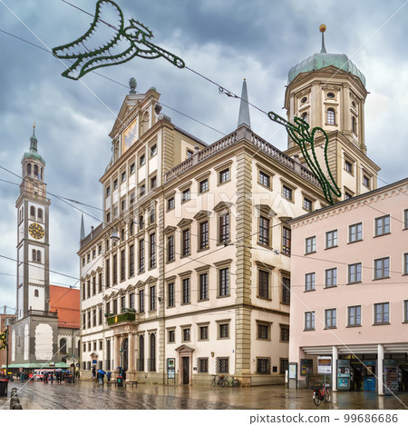 Perlachtower with Town Hall, Augsburg, Germany Perlachtower with Town Hall, Augsburg, Germany 99686686